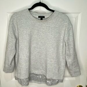 J Crew long sleeve sweatshirt with sequin embellishments, size small
